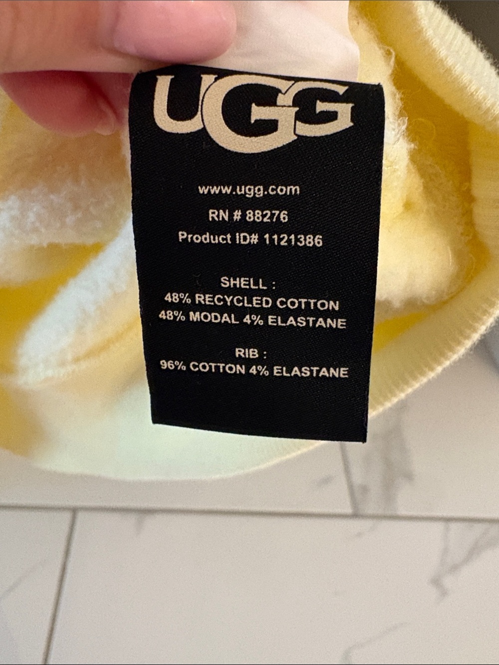 UGG Yellow Hooded Sweatshirt - Picture 4 of 5